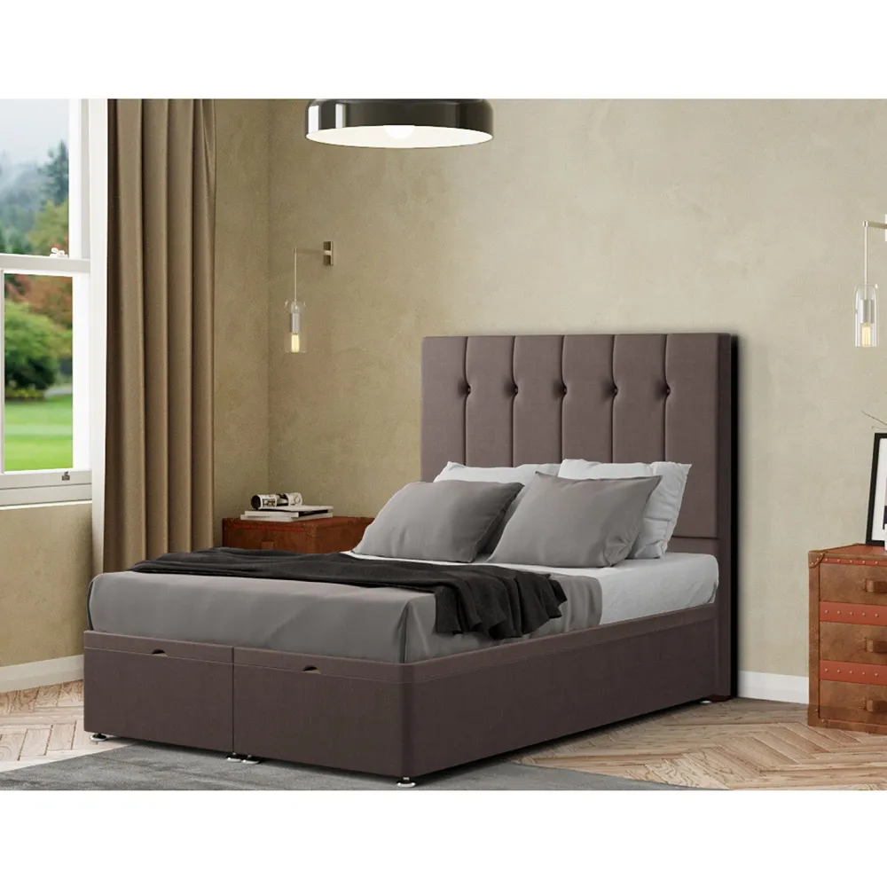 Highland Super King Ottoman Bed with Storage - Grey