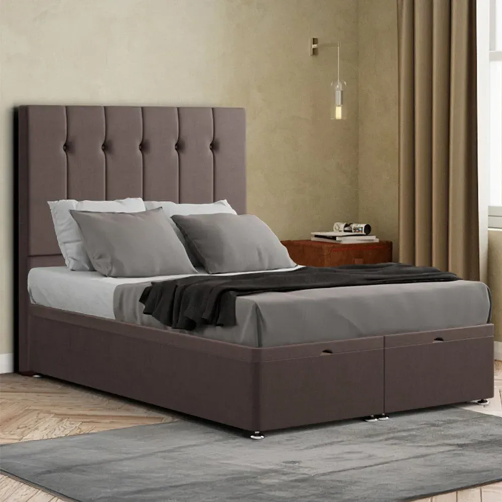 Highland Super King Ottoman Bed with Storage - Grey