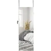 HOMCOM Door Hanging Jewellery Cabinet Mirror - White