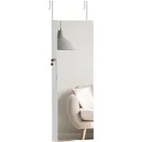 HOMCOM Door Hanging Jewellery Cabinet Mirror - White