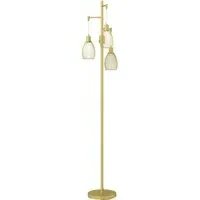 Industrial 3 Light Dimmable Floor Lamp - Gold, Steel
