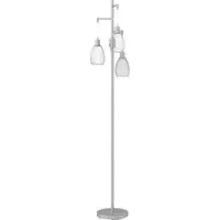 Industrial 3 Light Dimmable Floor Lamp - Silver, Steel