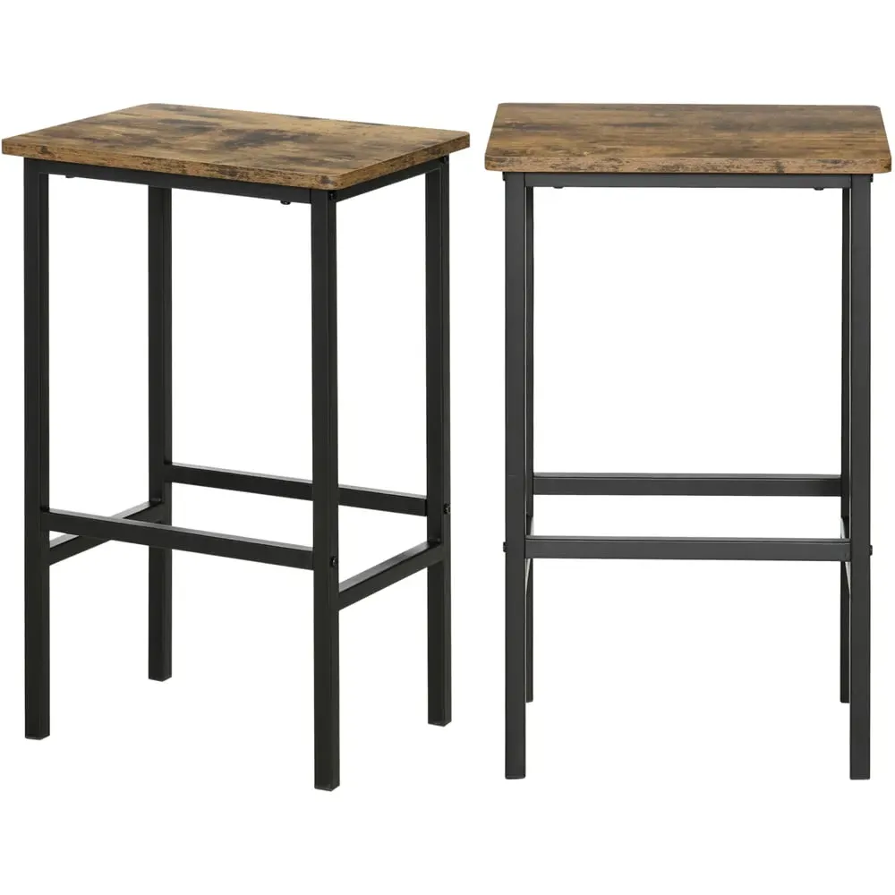 Industrial Bar Stool Set of 2 - Brown