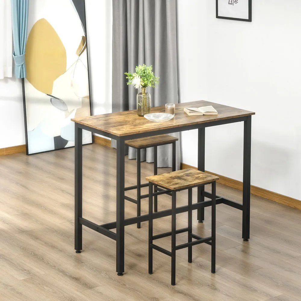 Industrial Bar Stool Set of 2 - Brown