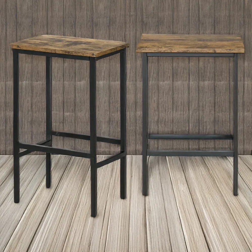 Industrial Bar Stool Set of 2 - Brown image