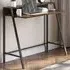 Industrial Office Desk with Shelf - Brown