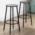Industrial Round Bar Stool Set of 2 - Brown