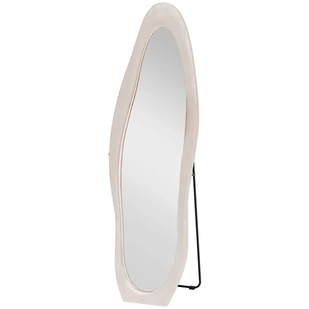 Irregular Full Length Mirror - Pink, Velvet image
