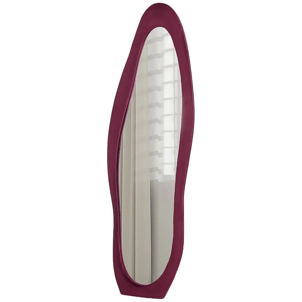 Irregular Full Length Mirror - Red, Velvet
