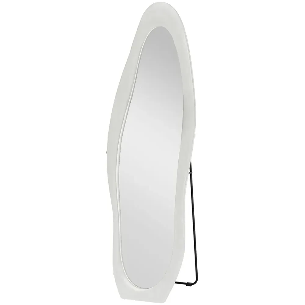 Irregular Full Length Mirror - White, Velvet