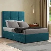 Jacob Double Divan Bed Frame with 2 Drawers - Green