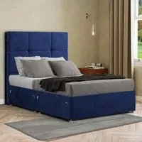 Jacob Double Divan Bed Frame with 2 Drawers - Navy