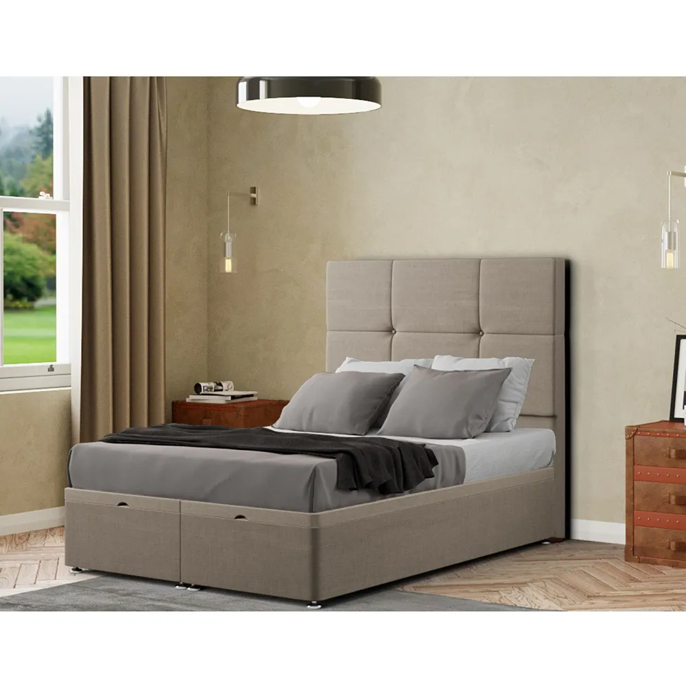 Jacob King Size Ottoman Bed with Storage - Beige