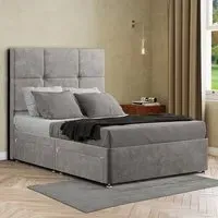Jacob Single Divan Bed Frame with 2 Drawers - Silver