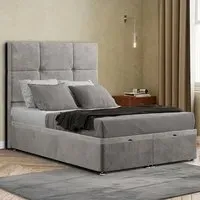 Jacob Small Double Ottoman Bed with Storage - Silver