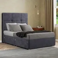 Jacob Super King Divan Bed Frame with Storage - Silver