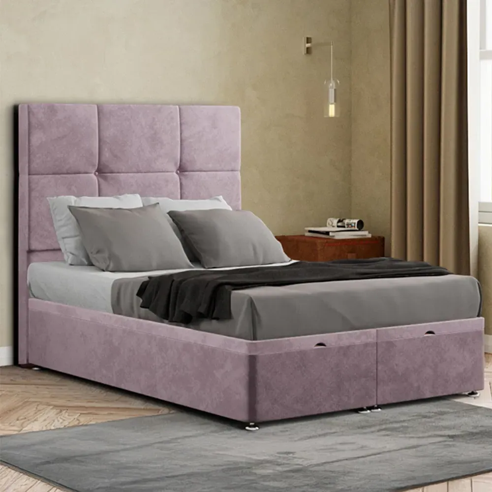 Jacob Super King Ottoman Bed with Storage - Pink