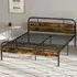 King Size Metal Bed Frame with Headboard - Brown