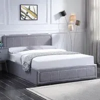 King Size Ottoman Bed Frame with Storage - Grey