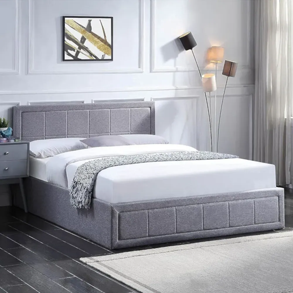 King Size Ottoman Bed Frame with Storage - Grey image