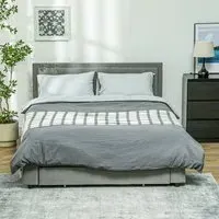 King Size Storage Bed with Hydraulic Lift - Grey, Velvet