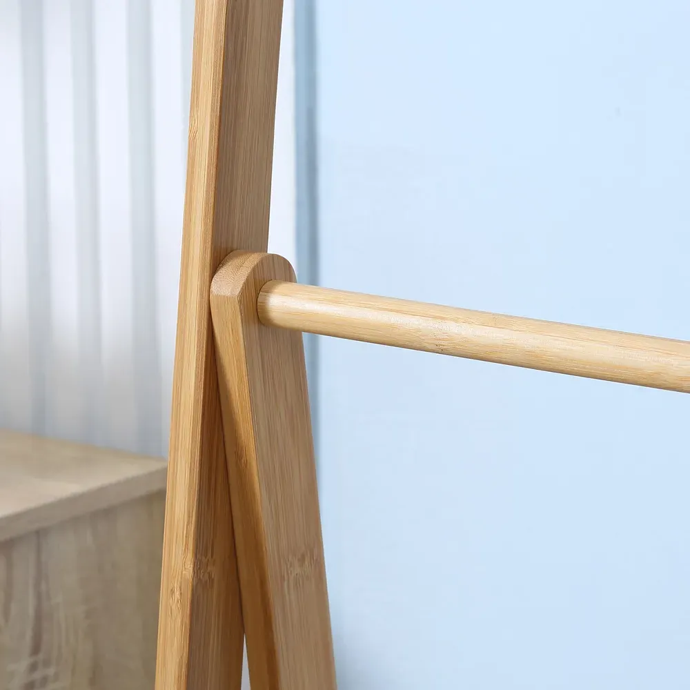 Kleankin Freestanding Towel Rack - Brown, Bamboo