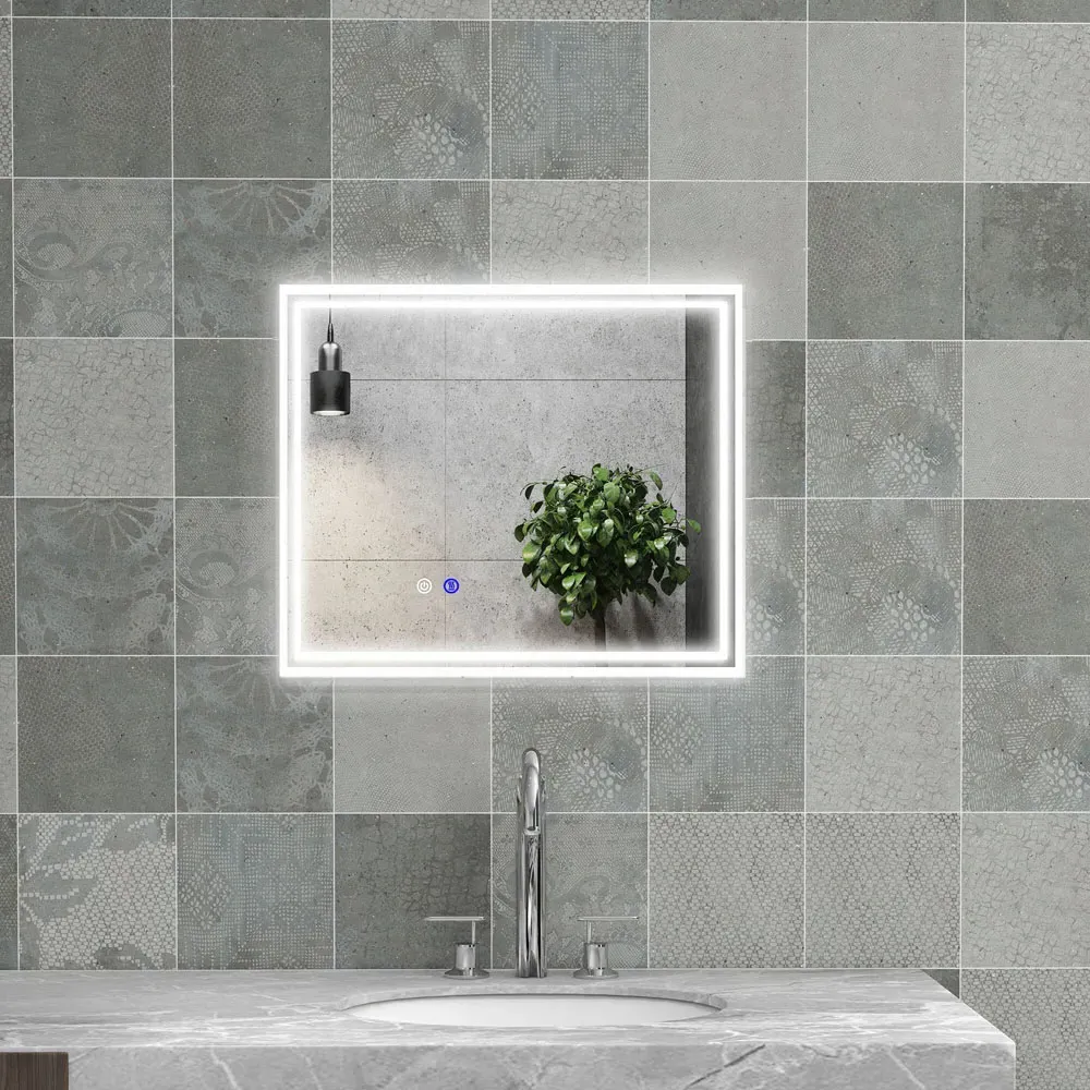 Kleankin LED Bathroom Mirror with Defog - Clear