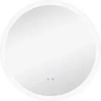 Kleankin Round LED Illuminated Bathroom Mirror - Silver