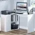 L-Shape Corner Desk with Storage - White