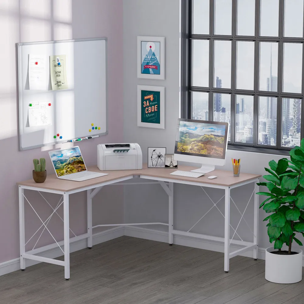 L-Shaped Corner Desk - White