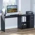L-Shaped Corner Desk with Drawers - Black