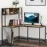 L-Shaped Desk with Storage - Brown