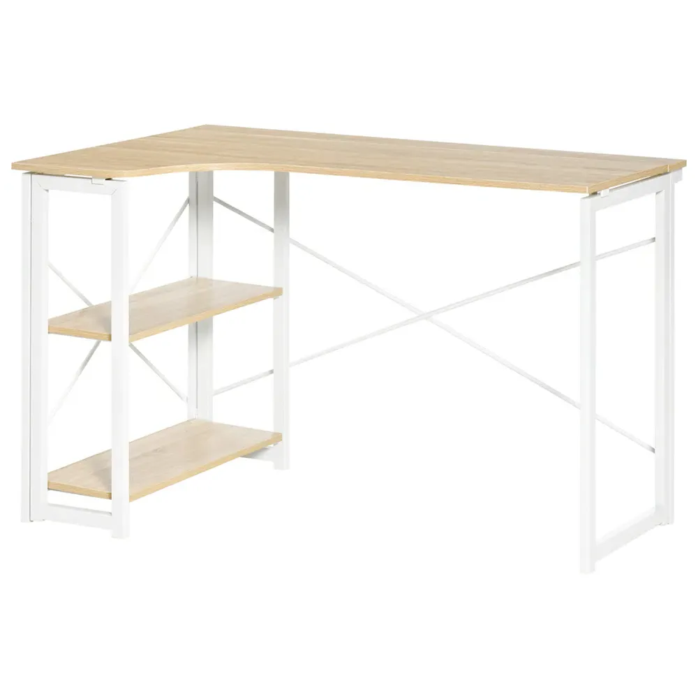 L-Shaped Folding Corner Desk - Brown, Oak