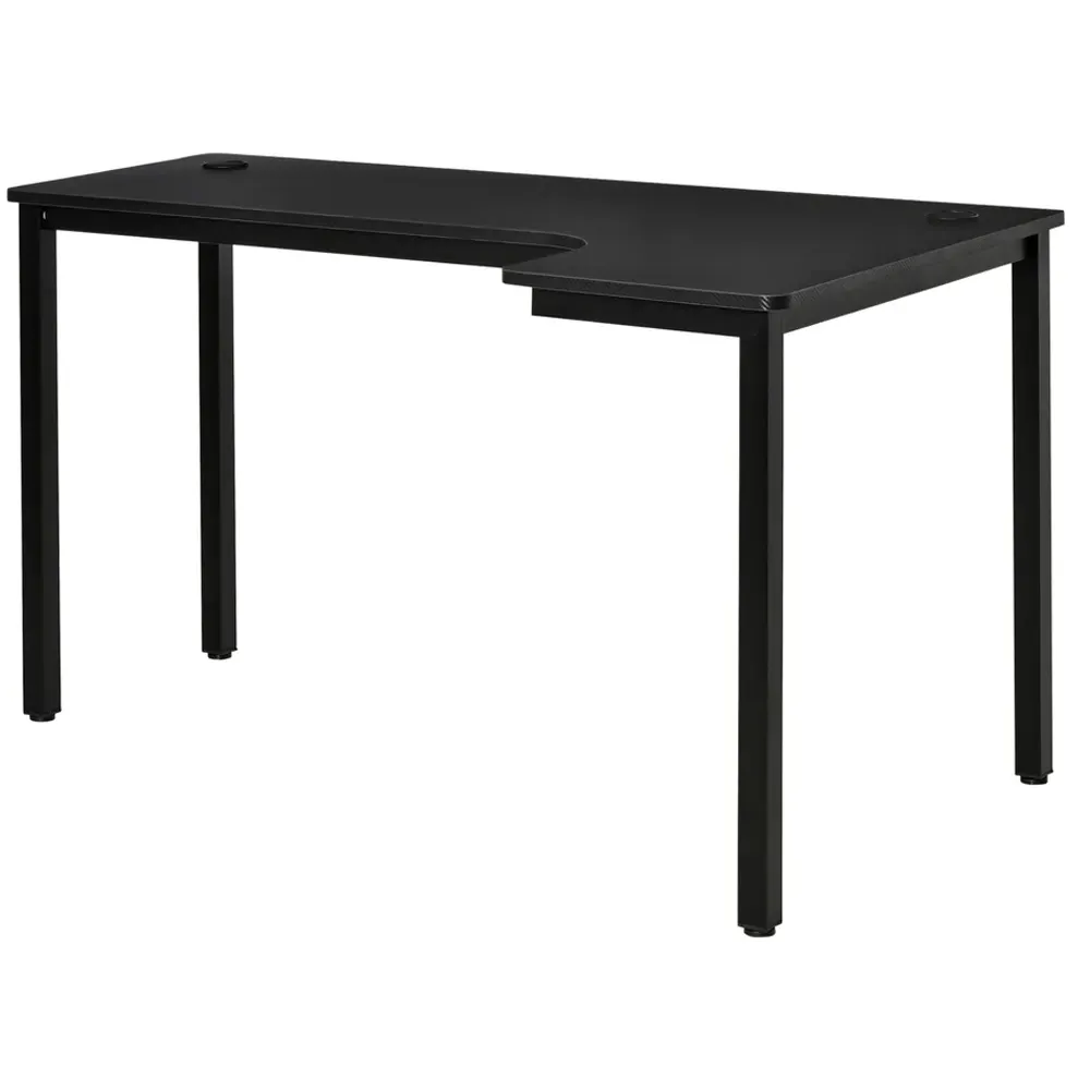 L-Shaped Left Hand Gaming Corner Computer Desk - Black