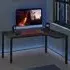 L-Shaped Left Hand Gaming Corner Computer Desk - Black