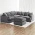 Lana 5-Seater T Arm Sofa with Footstool - Grey, Jumbo Cord