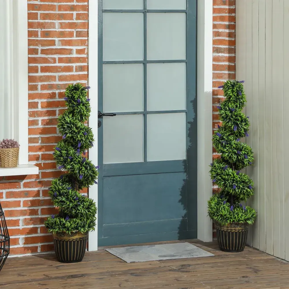 Lavender Artificial Plant in Pot 115cm 2 Pack - Blue