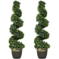 Lavender Artificial Plant in Pot 115cm 2 Pack - Blue