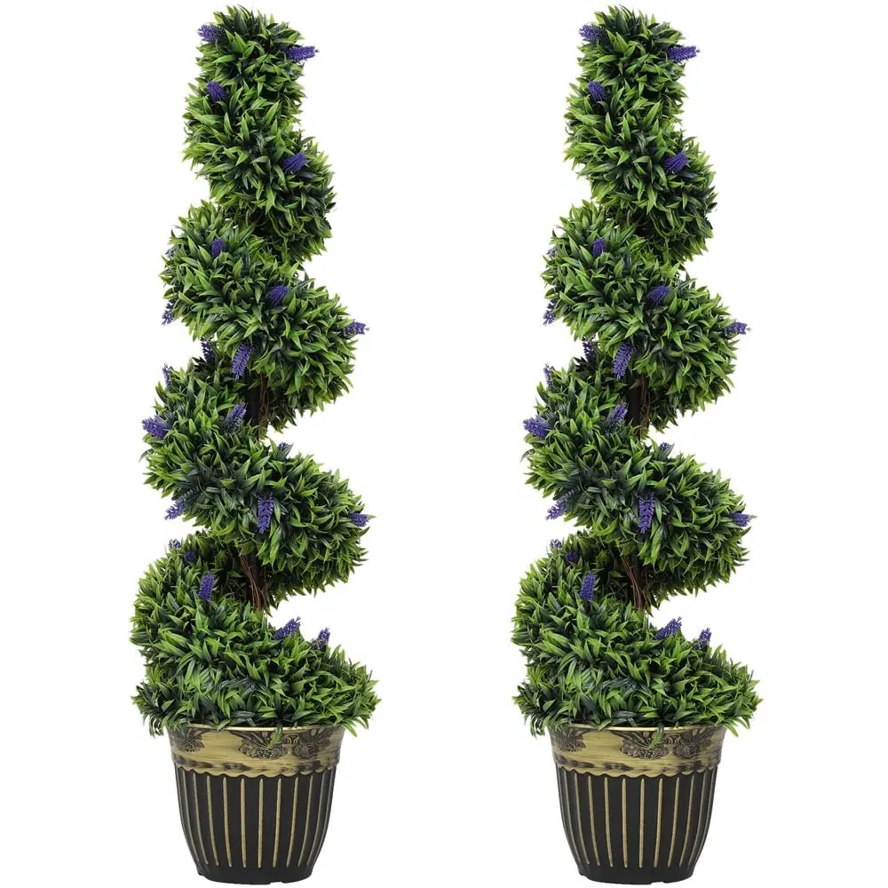 Lavender Artificial Plant in Pot 115cm 2 Pack - Blue