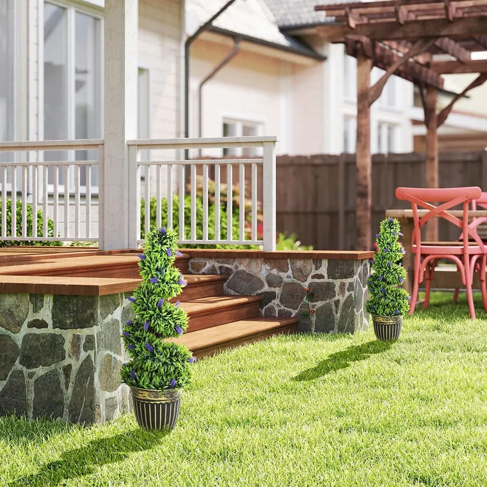 Lavender Artificial Plant in Pot 90cm 2 Pack - Blue