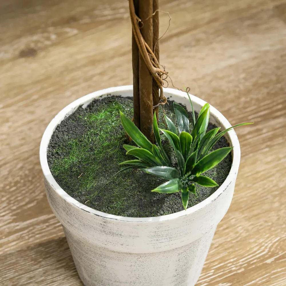 Lavender Ball Tree Artificial Plants 2 Pack - White