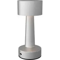 LED Battery Operated Table Lamp with USB-C - Silver