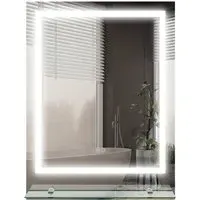 LED Illuminated Bathroom Mirror with Storage - Clear