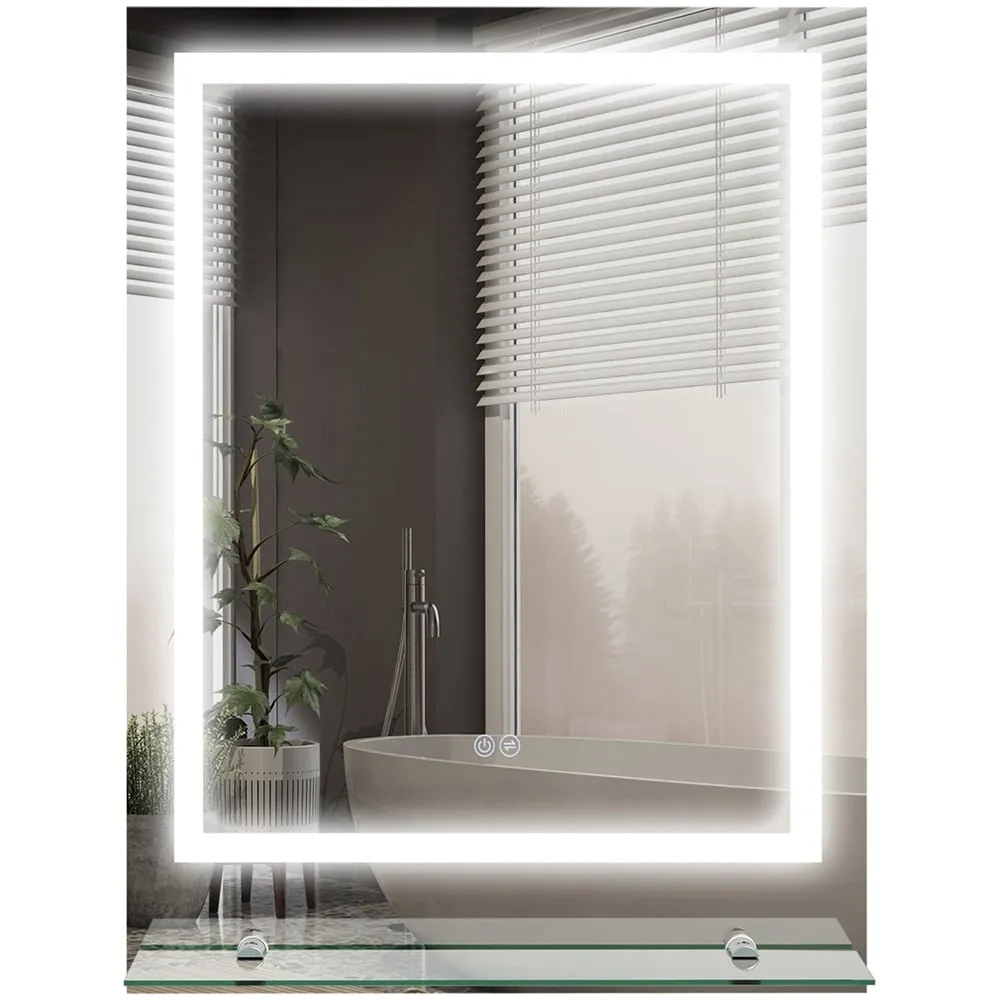 LED Illuminated Bathroom Mirror with Storage - Clear image