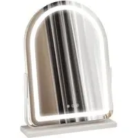 LED Lighted Vanity Mirror with Touch Screen - White