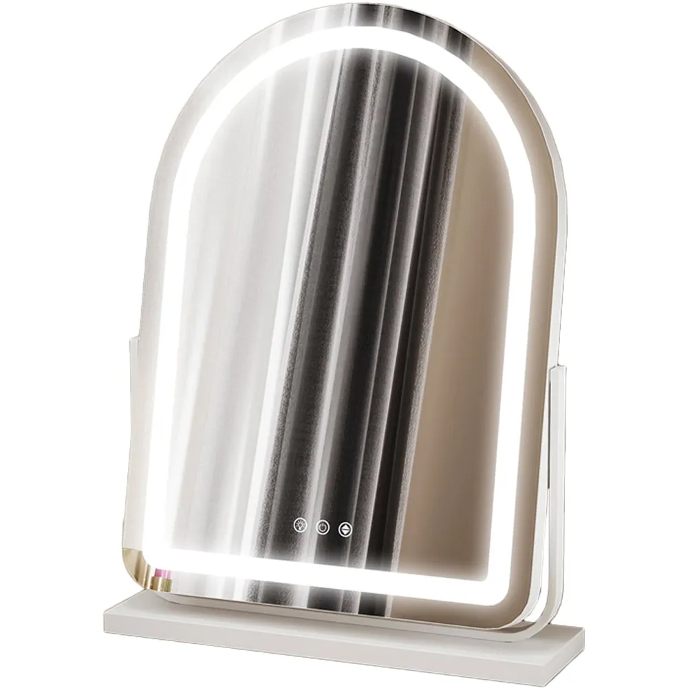 LED Lighted Vanity Mirror with Touch Screen - White image