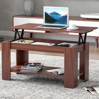 Lift Top Coffee Table with Storage - Brown