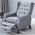 Light Grey Button Tufted Recliner Chair with Footrest - Grey