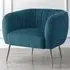 Linen Accent Chair - Blue, Velvet
