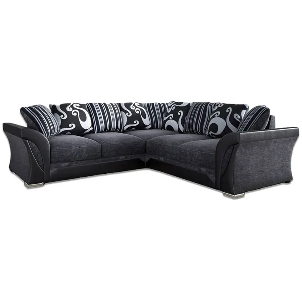 Lisbon 5-Seater L-Shaped Corner Sofa - Grey, Chenille